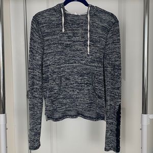 Grey Long Sleeve Hooded Shirt